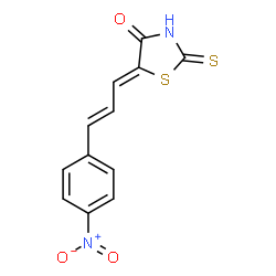 ChemSpider 2D Image | (5Z)-5-[(2E)-3-(4-Nitrophenyl)-2-propen-1-ylidene]-2-thioxo-1,3-thiazolidin-4-one | C12H8N2O3S2
