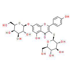 ChemSpider 2D Image | 3-(beta-D-Glucopyranosyloxy)-5-hydroxy-2-(4-hydroxyphenyl)-4-oxo-4H-chromen-7-yl beta-D-galactopyranoside | C27H30O16