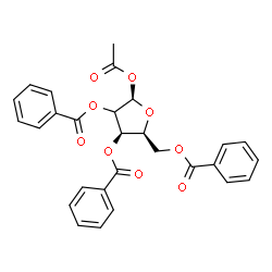 ChemSpider 2D Image | (2xi)-1-O-Acetyl-2,3,5-tri-O-benzoyl-beta-L-threo-pentofuranose | C28H24O9