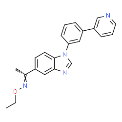 ChemSpider 2D Image | (1E)-N-Ethoxy-1-{1-[3-(3-pyridinyl)phenyl]-1H-benzimidazol-5-yl}ethanimine | C22H20N4O