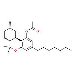 ChemSpider 2D Image | (6aR,9R,10aR)-3-Heptyl-6,6,9-trimethyl-6a,7,8,9,10,10a-hexahydro-6H-benzo[c]chromen-1-yl acetate | C25H38O3