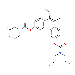 ChemSpider 2D Image | (3Z)-3-Hexene-3,4-diyldi-4,1-phenylene bis[bis(2-chloroethyl)carbamate] | C28H34Cl4N2O4