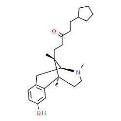 ChemSpider 2D Image | 1-Cyclopentyl-5-[(1S,9S,13S)-4-hydroxy-1,10,13-trimethyl-10-azatricyclo[7.3.1.0~2,7~]trideca-2,4,6-trien-13-yl]-3-pentanone | C25H37NO2