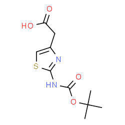 ChemSpider 2D Image | N-BOC-2-amino-4-thiazolacetic acid | C10H14N2O4S