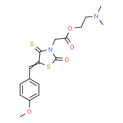 ChemSpider 2D Image | 2-(Dimethylamino)ethyl [5-(4-methoxybenzylidene)-2-oxo-4-thioxo-1,3-thiazolidin-3-yl]acetate | C17H20N2O4S2