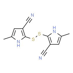 ChemSpider 2D Image | 2,2'-Disulfanediylbis(5-methyl-1H-pyrrole-3-carbonitrile) | C12H10N4S2