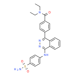 ChemSpider 2D Image | N,N-Diethyl-4-{4-[(4-sulfamoylphenyl)amino]-1-phthalazinyl}benzamide | C25H25N5O3S
