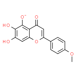 ChemSpider 2D Image | 6,7-Dihydroxy-2-(4-methoxyphenyl)-4-oxo-4H-chromen-5-olate | C16H11O6