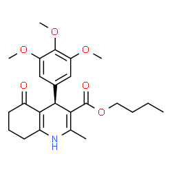 ChemSpider 2D Image | Butyl (4R)-2-methyl-5-oxo-4-(3,4,5-trimethoxyphenyl)-1,4,5,6,7,8-hexahydro-3-quinolinecarboxylate | C24H31NO6