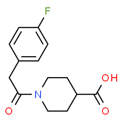 ChemSpider 2D Image | 1-[(4-Fluorophenyl)acetyl]-4-piperidinecarboxylic acid | C14H16FNO3