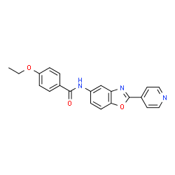 ChemSpider 2D Image | 4-Ethoxy-N-[2-(4-pyridinyl)-1,3-benzoxazol-5-yl]benzamide | C21H17N3O3