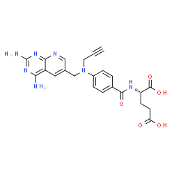 ChemSpider 2D Image | N-(4-{[(2,4-Diaminopyrido[2,3-d]pyrimidin-6-yl)methyl](2-propyn-1-yl)amino}benzoyl)-L-glutamic acid | C23H23N7O5