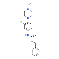 ChemSpider 2D Image | N-[3-Chloro-4-(4-ethyl-1-piperazinyl)phenyl]-3-phenylacrylamide | C21H24ClN3O
