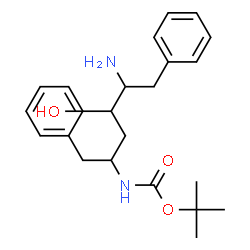 ChemSpider 2D Image | 2-Methyl-2-propanyl (5-amino-4-hydroxy-1,6-diphenyl-2-hexanyl)carbamate | C23H32N2O3