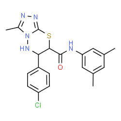 ChemSpider 2D Image | 6-(4-Chlorophenyl)-N-(3,5-dimethylphenyl)-3-methyl-6,7-dihydro-5H-[1,2,4]triazolo[3,4-b][1,3,4]thiadiazine-7-carboxamide | C20H20ClN5OS