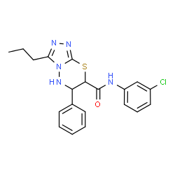 ChemSpider 2D Image | N-(3-Chlorophenyl)-6-phenyl-3-propyl-6,7-dihydro-5H-[1,2,4]triazolo[3,4-b][1,3,4]thiadiazine-7-carboxamide | C20H20ClN5OS