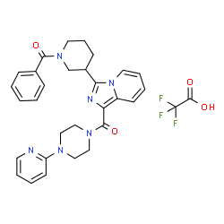 ChemSpider 2D Image | [3-(1-Benzoyl-3-piperidinyl)imidazo[1,5-a]pyridin-1-yl][4-(2-pyridinyl)-1-piperazinyl]methanone trifluoroacetate (1:1) | C31H31F3N6O4