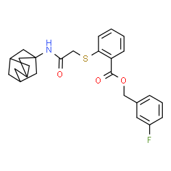 ChemSpider 2D Image | 3-Fluorobenzyl 2-{[2-(adamantan-1-ylamino)-2-oxoethyl]sulfanyl}benzoate | C26H28FNO3S