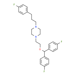 ChemSpider 2D Image | 1-{2-[Bis(4-fluorophenyl)methoxy]ethyl}-4-[3-(4-fluorophenyl)propyl]piperazine | C28H31F3N2O