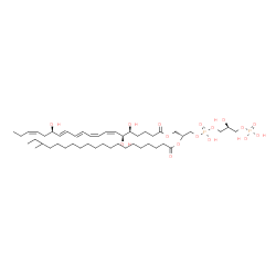 ChemSpider 2D Image | (2R,8S)-5,8,11,11-Tetrahydroxy-2-[(18-methylicosanoyl)oxy]-5,11-dioxido-4,6,10-trioxa-5lambda~5~,11lambda~5~-diphosphaundec-1-yl (5S,6S,7Z,9Z,11E,13E,15R,17Z)-5,6,15-trihydroxy-7,9,11,13,17-icosapenta
enoate | C47H84O16P2