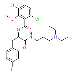 ChemSpider 2D Image | Nalpha-(3,6-Dichloro-2-methoxybenzoyl)-N-[3-(diethylamino)propyl]-4-fluorophenylalaninamide | C24H30Cl2FN3O3