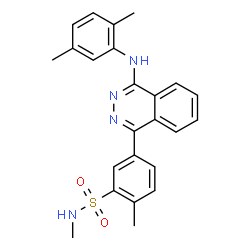 ChemSpider 2D Image | 5-{4-[(2,5-Dimethylphenyl)amino]-1-phthalazinyl}-N,2-dimethylbenzenesulfonamide | C24H24N4O2S