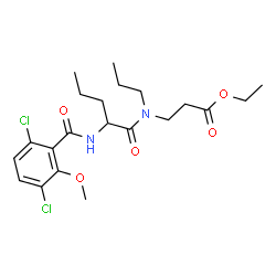 ChemSpider 2D Image | Ethyl N-(3,6-dichloro-2-methoxybenzoyl)norvalyl-N-propyl-beta-alaninate | C21H30Cl2N2O5