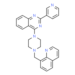 ChemSpider 2D Image | 2-(3-Pyridinyl)-4-[4-(8-quinolinylmethyl)-1-piperazinyl]quinazoline | C27H24N6