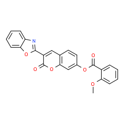 ChemSpider 2D Image | 3-(1,3-Benzoxazol-2-yl)-2-oxo-2H-chromen-7-yl 2-methoxybenzoate | C24H15NO6