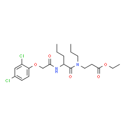 ChemSpider 2D Image | Ethyl N-[(2,4-dichlorophenoxy)acetyl]norvalyl-N-propyl-beta-alaninate | C21H30Cl2N2O5
