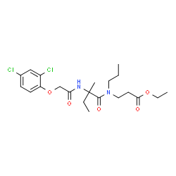 ChemSpider 2D Image | Ethyl N-[(2,4-dichlorophenoxy)acetyl]isovalyl-N-propyl-beta-alaninate | C21H30Cl2N2O5