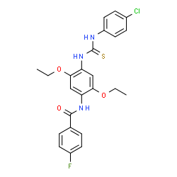 ChemSpider 2D Image | N-(4-{[(4-Chlorophenyl)carbamothioyl]amino}-2,5-diethoxyphenyl)-4-fluorobenzamide | C24H23ClFN3O3S