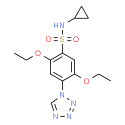 ChemSpider 2D Image | N-Cyclopropyl-2,5-diethoxy-4-tetrazol-1-yl-benzenesulfonamide | C14H19N5O4S