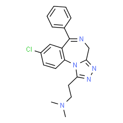 ChemSpider 2D Image | 2-(8-Chloro-6-phenyl-4H-[1,2,4]triazolo[4,3-a][1,4]benzodiazepin-1-yl)-N,N-dimethylethanamine | C20H20ClN5