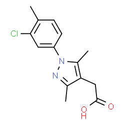ChemSpider 2D Image | [1-(3-Chloro-4-methylphenyl)-3,5-dimethyl-1H-pyrazol-4-yl]acetic acid | C14H15ClN2O2