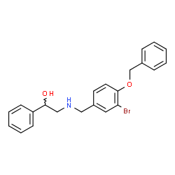 ChemSpider 2D Image | 2-{[4-(Benzyloxy)-3-bromobenzyl]amino}-1-phenylethanol | C22H22BrNO2