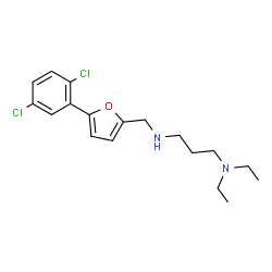 ChemSpider 2D Image | N'-{[5-(2,5-Dichlorophenyl)-2-furyl]methyl}-N,N-diethyl-1,3-propanediamine | C18H24Cl2N2O