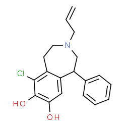 ChemSpider 2D Image | 3-Allyl-6-chloro-1-phenyl-2,3,4,5-tetrahydro-1H-3-benzazepine-7,8-diol | C19H20ClNO2