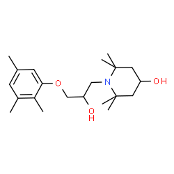 ChemSpider 2D Image | 1-[2-Hydroxy-3-(2,3,5-trimethylphenoxy)propyl]-2,2,6,6-tetramethyl-4-piperidinol | C21H35NO3