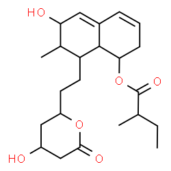 ChemSpider 2D Image | 6-Hydroxy-8-[2-(4-hydroxy-6-oxotetrahydro-2H-pyran-2-yl)ethyl]-7-methyl-1,2,6,7,8,8a-hexahydro-1-naphthalenyl 2-methylbutanoate | C23H34O6