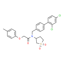 ChemSpider 2D Image | N-[(2',4'-Dichloro-4-biphenylyl)methyl]-N-(1,1-dioxidotetrahydro-3-thiophenyl)-2-(4-methylphenoxy)acetamide | C26H25Cl2NO4S