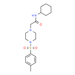 ChemSpider 2D Image | N-Cyclohexyl-2-{4-[(4-methylphenyl)sulfonyl]-1-piperazinyl}acetamide | C19H29N3O3S