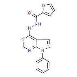 ChemSpider 2D Image | N'-(1-Phenyl-1H-pyrazolo[3,4-d]pyrimidin-4-yl)-2-furohydrazide | C16H12N6O2