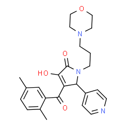 ChemSpider 2D Image | 4-(2,5-Dimethylbenzoyl)-3-hydroxy-1-[3-(4-morpholinyl)propyl]-5-(4-pyridinyl)-1,5-dihydro-2H-pyrrol-2-one | C25H29N3O4