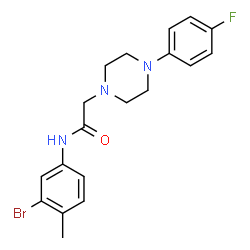 ChemSpider 2D Image | N-(3-Bromo-4-methylphenyl)-2-[4-(4-fluorophenyl)-1-piperazinyl]acetamide | C19H21BrFN3O