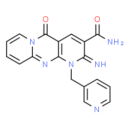 ChemSpider 2D Image | 2-Imino-5-oxo-1-(3-pyridinylmethyl)-1,5-dihydro-2H-dipyrido[1,2-a:2',3'-d]pyrimidine-3-carboxamide | C18H14N6O2