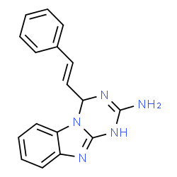 ChemSpider 2D Image | 4-[(E)-2-Phenylvinyl]-1,4-dihydro[1,3,5]triazino[1,2-a]benzimidazol-2-amine | C17H15N5