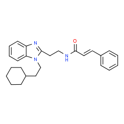 ChemSpider 2D Image | (2E)-N-{2-[1-(2-Cyclohexylethyl)-1H-benzimidazol-2-yl]ethyl}-3-phenylacrylamide | C26H31N3O