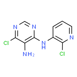 ChemSpider 2D Image | 6-Chloro-N~4~-(2-chloropyridin-3-yl)pyrimidine-4,5-diamine | C9H7Cl2N5