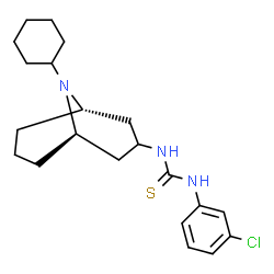 ChemSpider 2D Image | 1-(3-Chlorophenyl)-3-[(1R,5S)-9-cyclohexyl-9-azabicyclo[3.3.1]non-3-yl]thiourea | C21H30ClN3S